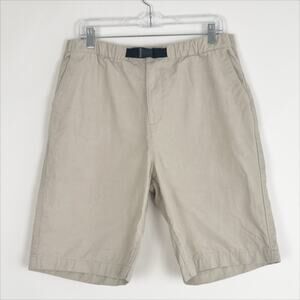 Topshop Man Khaki Belted Shorts Jorts Beige Tan Size 34